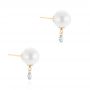 14k Yellow Gold 14k Yellow Gold Pearl And Diamond Earrings - Front View -  101508 - Thumbnail