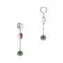 18k White Gold 18k White Gold Pearl And Garnet Drop Earrings - Front View -  105851 - Thumbnail