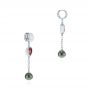  Platinum Platinum Pearl And Garnet Drop Earrings - Front View -  105851 - Thumbnail