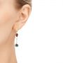 18k Yellow Gold Pearl And Garnet Drop Earrings - Hand View -  105851 - Thumbnail