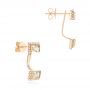 14k Rose Gold 14k Rose Gold Peek-a-boo Stud Earrings With Diamonds And Green Amethyst - Front View -  103697 - Thumbnail