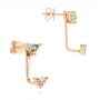 14k Rose Gold 14k Rose Gold Peek-a-boo Stud Earrings With Diamonds And Green Amethyst - Front View -  104358 - Thumbnail