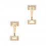 14k Rose Gold 14k Rose Gold Peek-a-boo Stud Earrings With Diamonds And Green Amethyst - Three-Quarter View -  103697 - Thumbnail