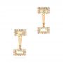 14k Rose Gold 14k Rose Gold Peek-a-boo Stud Earrings With Diamonds And Green Amethyst - Three-Quarter View -  103697 - Thumbnail