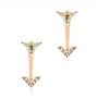 14k Rose Gold 14k Rose Gold Peek-a-boo Stud Earrings With Diamonds And Green Amethyst - Three-Quarter View -  104358 - Thumbnail