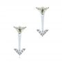 18k White Gold 18k White Gold Peek-a-boo Stud Earrings With Diamonds And Green Amethyst - Three-Quarter View -  104358 - Thumbnail