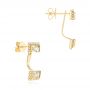 18k Yellow Gold 18k Yellow Gold Peek-a-boo Stud Earrings With Diamonds And Green Amethyst - Front View -  103697 - Thumbnail