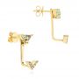 18k Yellow Gold 18k Yellow Gold Peek-a-boo Stud Earrings With Diamonds And Green Amethyst - Front View -  104358 - Thumbnail