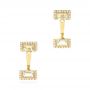 18k Yellow Gold 18k Yellow Gold Peek-a-boo Stud Earrings With Diamonds And Green Amethyst - Three-Quarter View -  103697 - Thumbnail