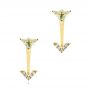 14k Yellow Gold Peek-a-boo Stud Earrings With Diamonds And Green Amethyst - Three-Quarter View -  104358 - Thumbnail