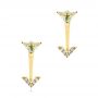 18k Yellow Gold 18k Yellow Gold Peek-a-boo Stud Earrings With Diamonds And Green Amethyst - Three-Quarter View -  104358 - Thumbnail