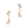 14k Rose Gold Peek-a-boo Stud Earrings With Diamonds And Morganite - Three-Quarter View -  103696 - Thumbnail
