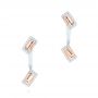 18k White Gold 18k White Gold Peek-a-boo Stud Earrings With Diamonds And Morganite - Three-Quarter View -  103696 - Thumbnail