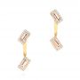 14k Yellow Gold 14k Yellow Gold Peek-a-boo Stud Earrings With Diamonds And Morganite - Three-Quarter View -  103696 - Thumbnail
