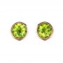 18k Rose Gold 18k Rose Gold Peridot Bezel Set Stud Earrings - Three-Quarter View -  101029 - Thumbnail