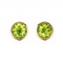 18k Yellow Gold 18k Yellow Gold Peridot Bezel Set Stud Earrings - Three-Quarter View -  101029 - Thumbnail