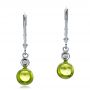  Platinum Platinum Peridot Cabochon And Diamond Earrings - Three-Quarter View -  100448 - Thumbnail