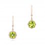 18k Rose Gold Peridot Leverback Earrings