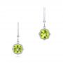  Platinum Platinum Peridot Leverback Earrings - Three-Quarter View -  102544 - Thumbnail