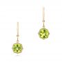 18k Yellow Gold 18k Yellow Gold Peridot Leverback Earrings - Three-Quarter View -  102544 - Thumbnail