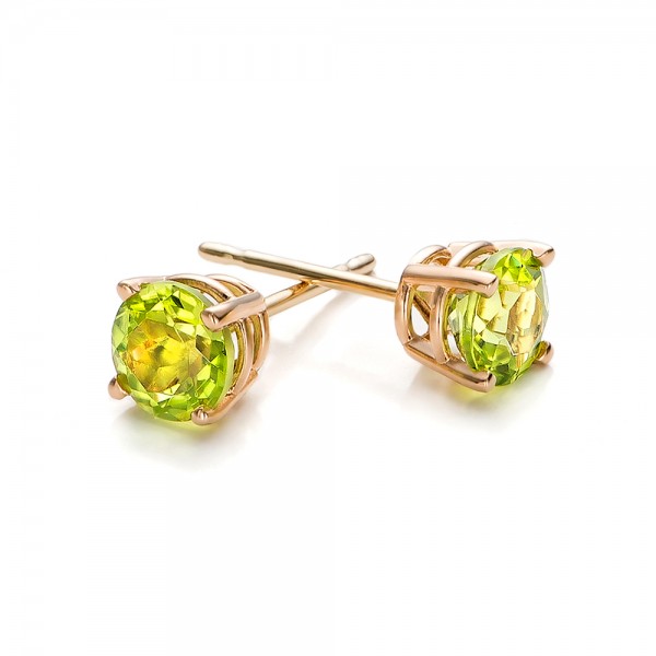Peridot Stud Earrings - front perspective