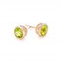 18k Rose Gold 18k Rose Gold Peridot Stud Earrings - Front View -  102666 - Thumbnail