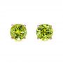 14k Rose Gold 14k Rose Gold Peridot Stud Earrings - Three-Quarter View -  100933 - Thumbnail