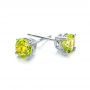 18k White Gold 18k White Gold Peridot Stud Earrings - Front View -  100933 - Thumbnail