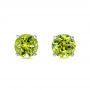  Platinum Platinum Peridot Stud Earrings - Three-Quarter View -  100933 - Thumbnail