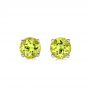  Platinum Platinum Peridot Stud Earrings - Three-Quarter View -  100934 - Thumbnail