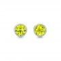 14k White Gold 14k White Gold Peridot Stud Earrings - Three-Quarter View -  102666 - Thumbnail