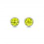 14k White Gold 14k White Gold Peridot Stud Earrings - Three-Quarter View -  102666 - Thumbnail