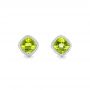 18k White Gold 18k White Gold Peridot Stud Earrings - Three-Quarter View -  102720 - Thumbnail