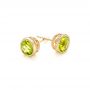 14k Yellow Gold Peridot Stud Earrings - Front View -  102666 - Thumbnail