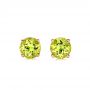 18k Yellow Gold 18k Yellow Gold Peridot Stud Earrings - Three-Quarter View -  100934 - Thumbnail