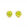 14k Yellow Gold Peridot Stud Earrings - Three-Quarter View -  102666 - Thumbnail