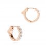 18k Rose Gold 18k Rose Gold Petite Diamond Huggies - Front View -  106308 - Thumbnail