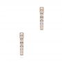 14k Rose Gold 14k Rose Gold Petite Diamond Huggies - Three-Quarter View -  106352 - Thumbnail