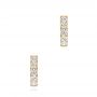 14k Yellow Gold Petite Diamond Huggies - Three-Quarter View -  106308 - Thumbnail