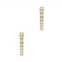 14k Yellow Gold 14k Yellow Gold Petite Diamond Huggies - Three-Quarter View -  106352 - Thumbnail