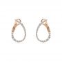 14k Rose Gold 14k Rose Gold Petite Modern Hoop Diamond Earrings - Three-Quarter View -  107058 - Thumbnail