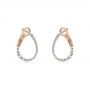 18k Rose Gold 18k Rose Gold Petite Modern Hoop Diamond Earrings - Three-Quarter View -  107058 - Thumbnail