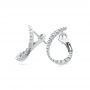 14k White Gold 14k White Gold Petite Modern Hoop Diamond Earrings - Front View -  107058 - Thumbnail