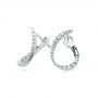  Platinum Platinum Petite Modern Hoop Diamond Earrings - Front View -  107058 - Thumbnail