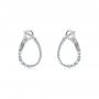14k White Gold 14k White Gold Petite Modern Hoop Diamond Earrings - Three-Quarter View -  107058 - Thumbnail