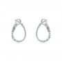  Platinum Platinum Petite Modern Hoop Diamond Earrings - Three-Quarter View -  107058 - Thumbnail