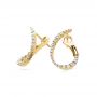 18k Yellow Gold 18k Yellow Gold Petite Modern Hoop Diamond Earrings - Front View -  107058 - Thumbnail