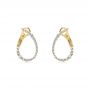 18k Yellow Gold 18k Yellow Gold Petite Modern Hoop Diamond Earrings - Three-Quarter View -  107058 - Thumbnail