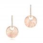 18k Rose Gold 18k Rose Gold Pink Mother Of Pearl And Diamond Mini Venus Earrings - Three-Quarter View -  102501 - Thumbnail