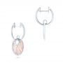 14k White Gold 14k White Gold Pink Mother Of Pearl And Diamond Mini Venus Earrings - Front View -  102501 - Thumbnail